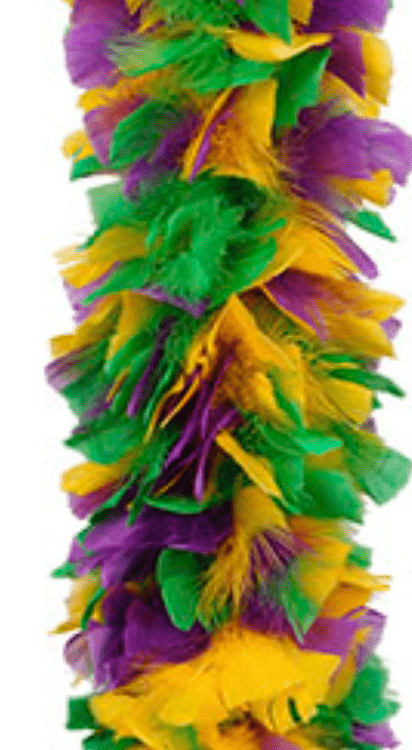 boa de plumas de pavo multicolor